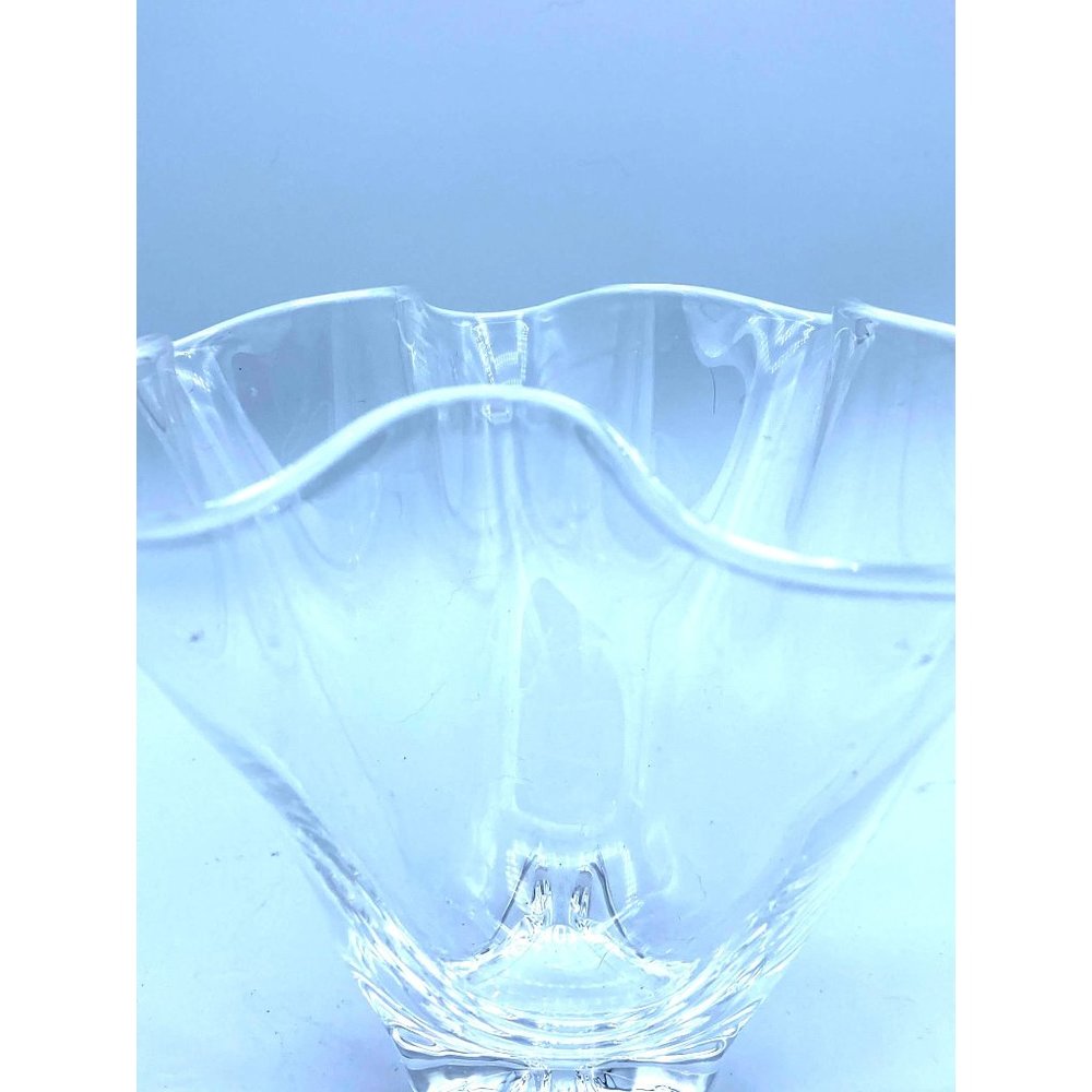 Steuben Glass Handblown Little Handkerchief Vase /Signed/5 1/2 x 7 inches /Vinta